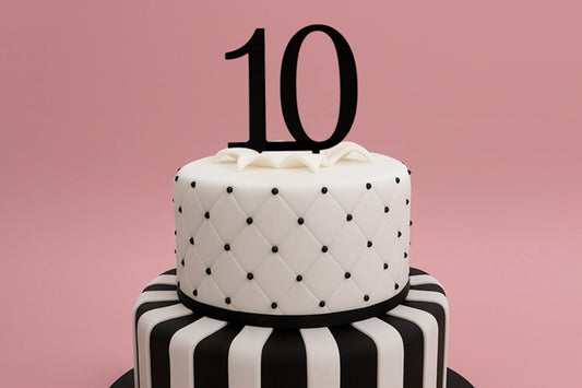 Black Number 10 - Cake Topper - Iconic Cake Art