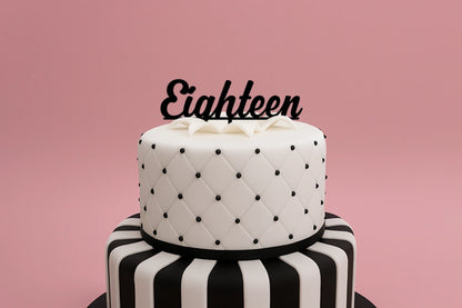 Black Eighteen - Birthday Cake Topper - Iconic Cake Art