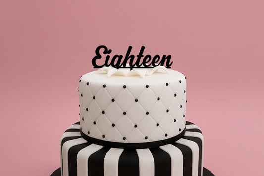 Black Eighteen - Birthday Cake Topper - Iconic Cake Art
