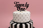 Black Twenty One - Birthday Cake Topper - Iconic Cake Art