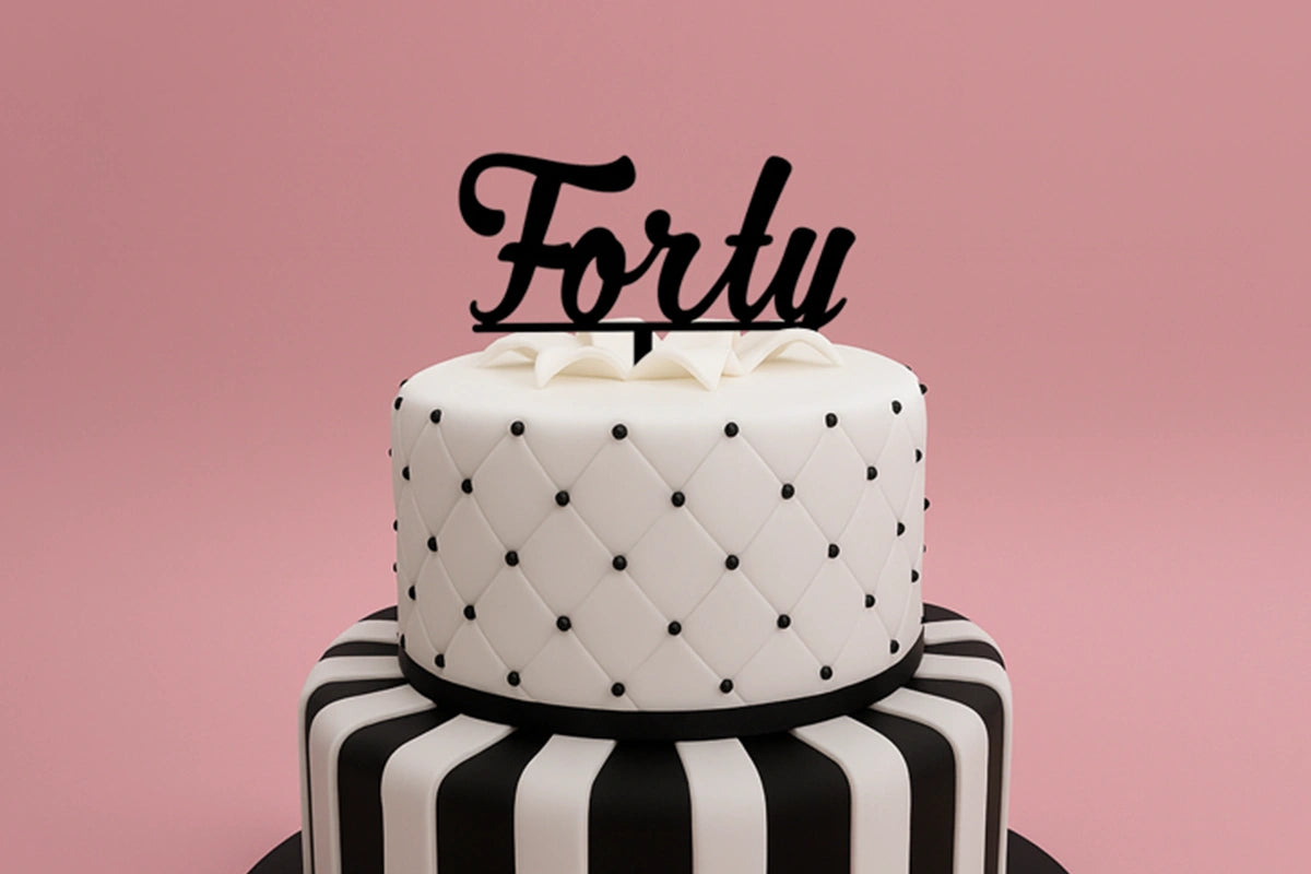 Black Forty - Birthday Cake Topper - Iconic Cake Art