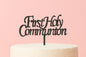 Black First Holy Communion - Cake Topper - Glitter - Iconic Cake Art