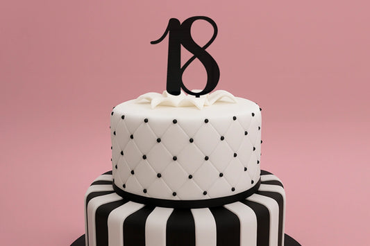 Black Number 18 Script - Cake Topper - Iconic Cake Art