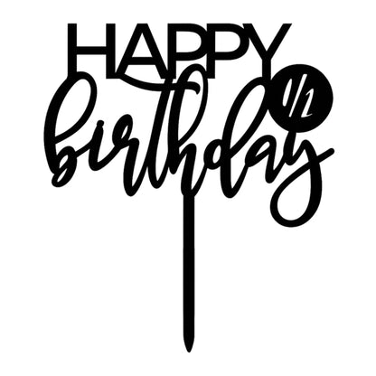 Black Style 2 Happy Half Birthday - Topper - Iconic Cake Art