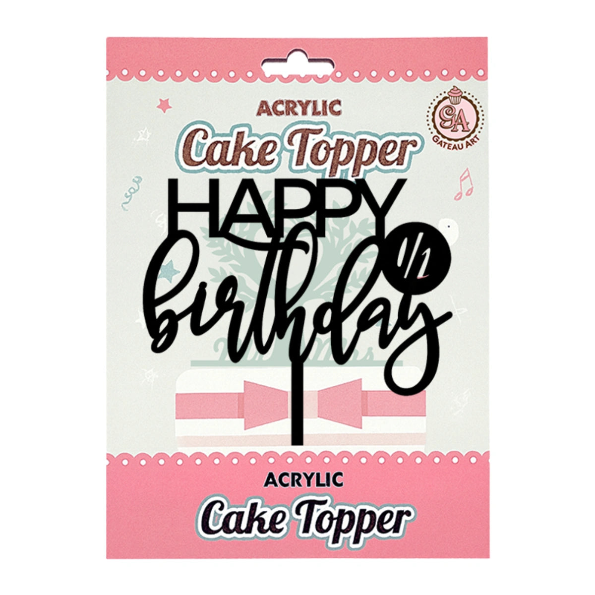 Black Style 2 Happy Half Birthday - Topper - Iconic Cake Art