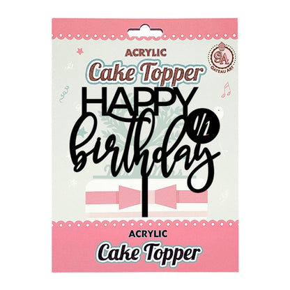Black Style 2 Happy Half Birthday - Topper - Iconic Cake Art