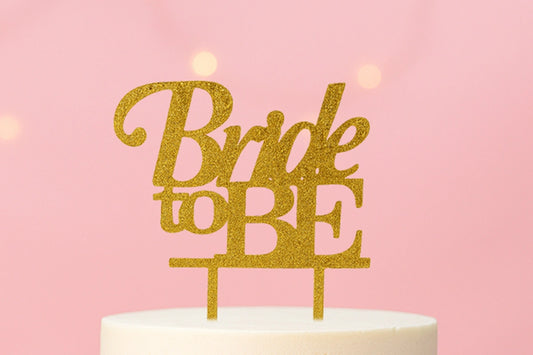 Gold Bride to Be - Cake Topper - Glitter - Iconic Cake Art