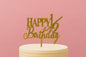 Gold Happy 0.5 Birthday - Cake Topper - Glitter - Half - Iconic Cake Art