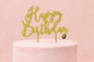 Gold Happy Birthday - Cake Topper - Mirror - Iconic Cake Art