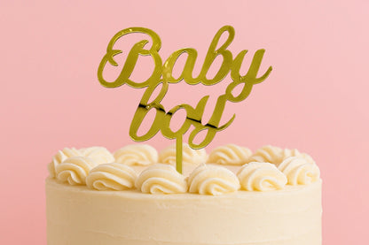 Gold Baby Boy - Cake Topper - Mirror - Iconic Cake Art