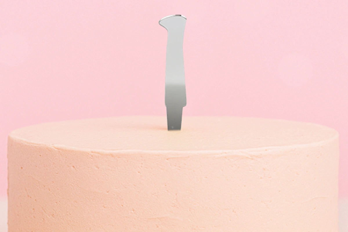 Silver Number 1 One Mirror Cake Topper - Monogram 8cm - Iconic Cake Art