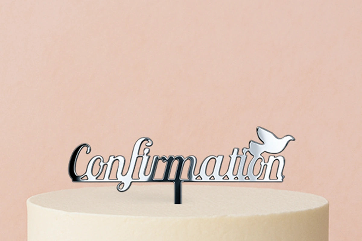 Silver Confirmation - Cake Topper - Mirror - Iconic Cake Art
