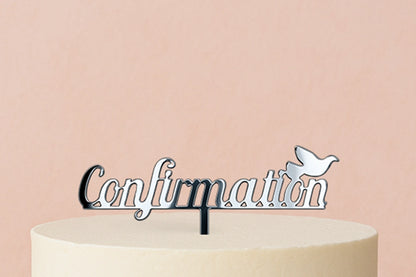 Silver Confirmation - Cake Topper - Mirror - Iconic Cake Art