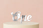 Silver One - Birthday Cake Topper - Mirror - Iconic Cake Art