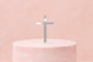 Silver Mirror Cross Cake Decoration - Iconic Cake Art