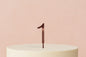 Rose Gold Number1 One Mirror Cake Topper Monogram 8cm - Iconic Cake Art