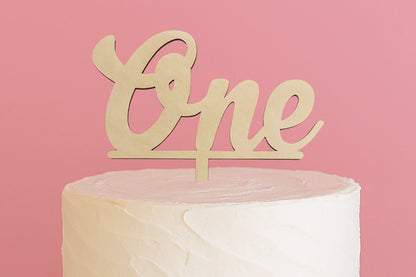 Number One Wood Look Birthday Cake Topper - Iconic Cake Art