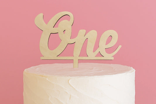 Number One Wood Look Birthday Cake Topper - Iconic Cake Art