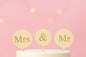 Mr and Mrs Individual Round Engagement Wedding Cake Topper - Iconic Cake Art