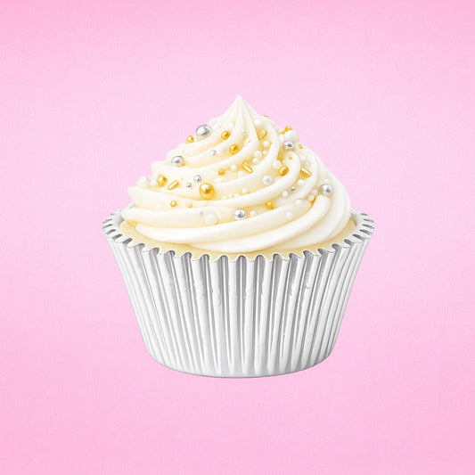 White Large Foil Cupcake Cases- 25 Pieces