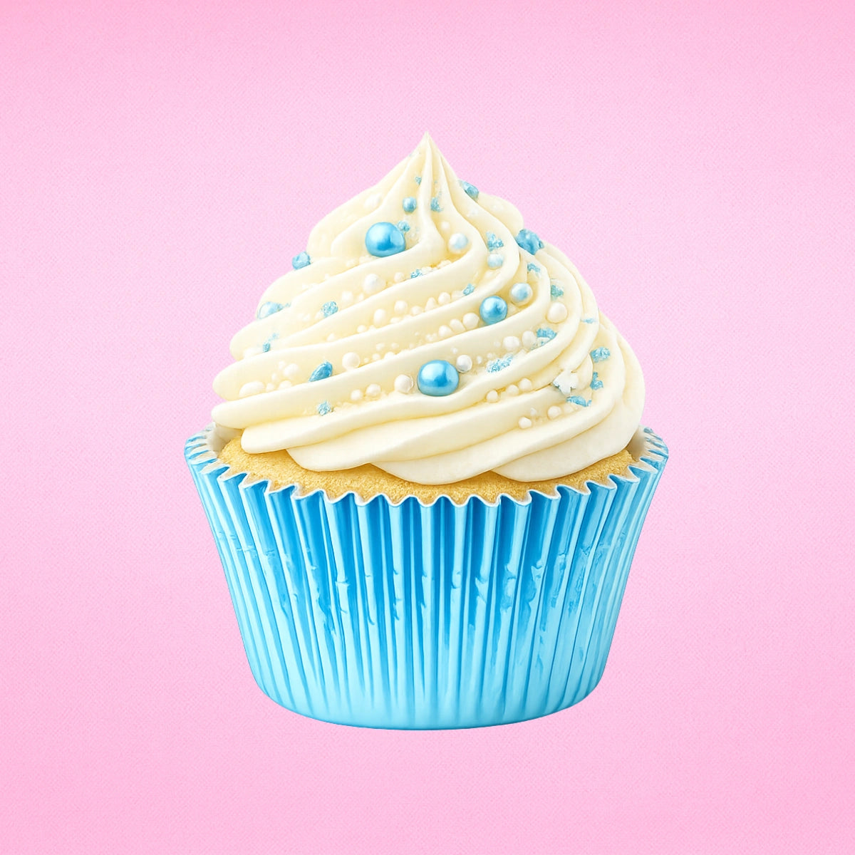 Light Blue Large Foil Cupcake Cases - 25 Pieces