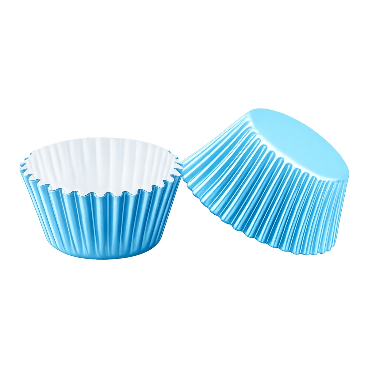 Light Blue Mini 35mm Foil Cupcake Cases - 50 Pieces