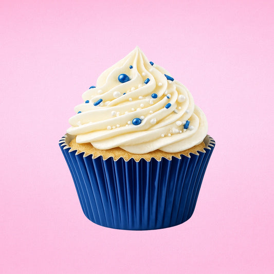 Navy Blue Large Foil Cupcake Cases - 25 Pieces