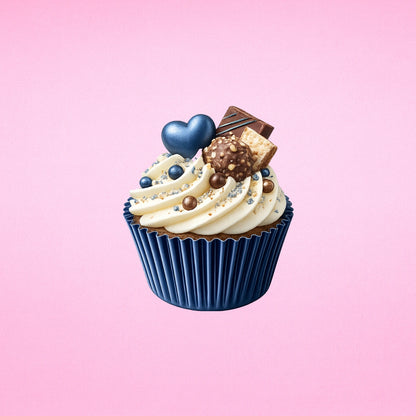 Navy Blue Mini 25mm Foil Cupcake Cases - 50 Pieces