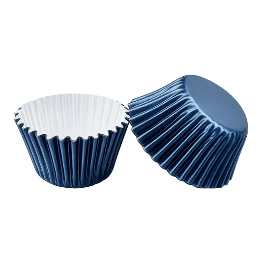 Navy Blue Mini 25mm Foil Cupcake Cases - 50 Pieces