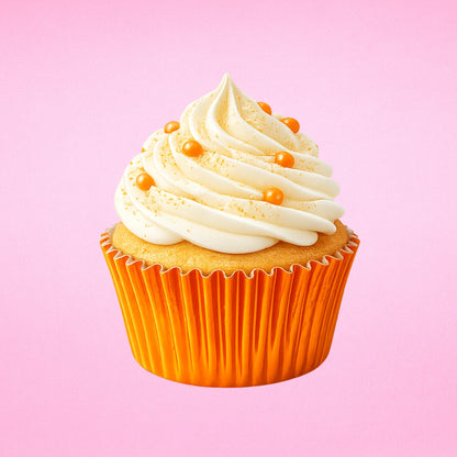 Orange Large Foil Cupcake Cases - 25 Pieces