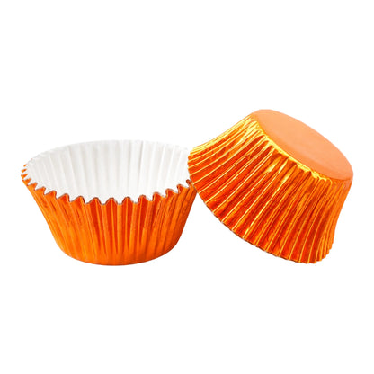 Orange Large Foil Cupcake Cases - 25 Pieces