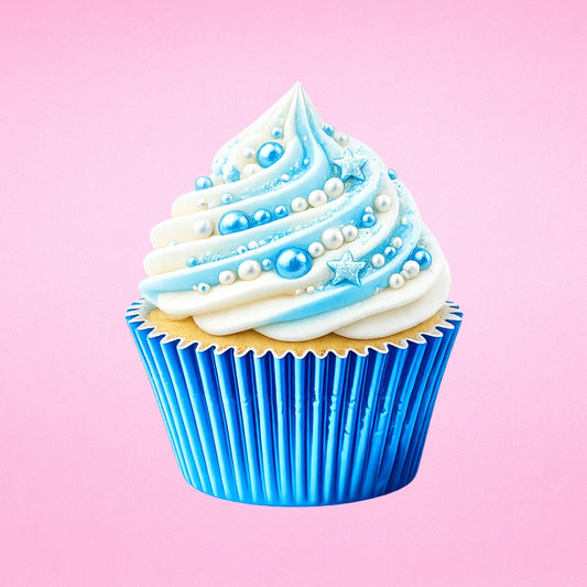 Royal Blue Large Foil Cupcake Casess - 25 Pieces