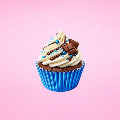 Royal Blue Mini 25mm Foil Cupcake Cases- 50 Pieces