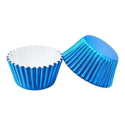 Royal Blue Mini 25mm Foil Cupcake Cases- 50 Pieces