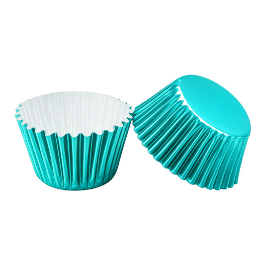 Teal Green Mini 25mm Foilcupcake Cases - 50 Pieces