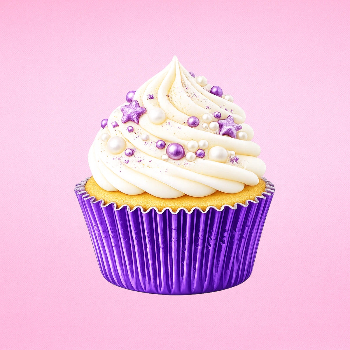 Purple Large Foil Cupcake Cases - 25 Pieces
