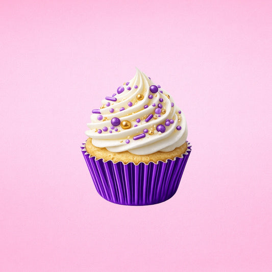 Purple Mini 25mm Foil Cupcake Cases - 50 Pieces