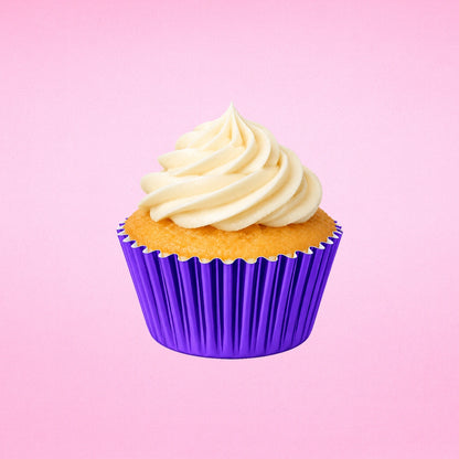 Purple Mini 35mm Foil Cupcake Cases - 50 Pieces