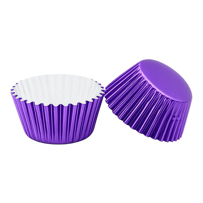 Purple Mini 35mm Foil Cupcake Cases - 50 Pieces