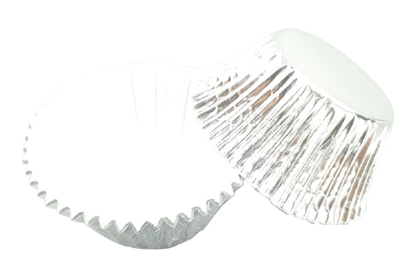 Silver Large - Plain Baking Cupcake Case (25 Pack) - Gateau Art