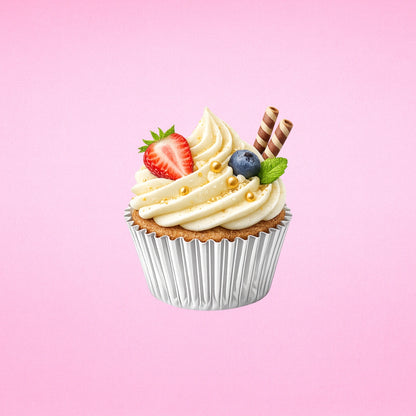 Silver Mini 25mm Foil Cupcake Cases - 50 Pieces