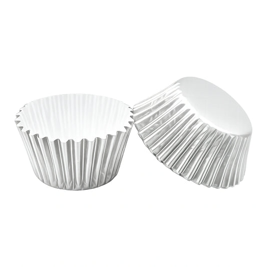 Silver Mini 25mm Foil Cupcake Cases - 50 Pieces