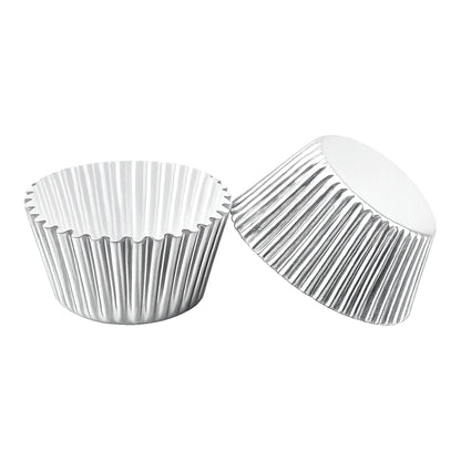 Silver Mini 35mm Foil Cupcake Cases - 50 Pieces