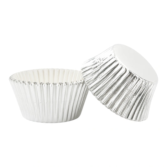 Silver Large Foil Cupcake Cases - 25 Pieces
