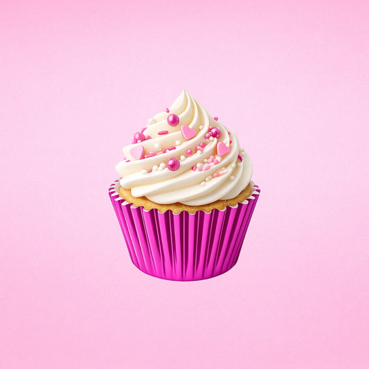 Hot Pink Mini 25mm Foil Baking Cups - 50 Pieces - Cupcake Cases