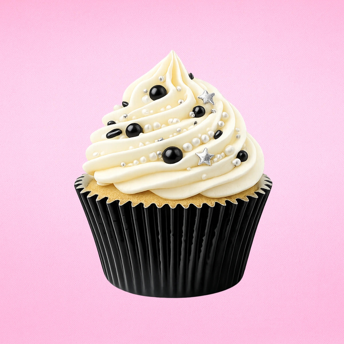 Black Large Foil Cupcake Cases - 25 Pieces