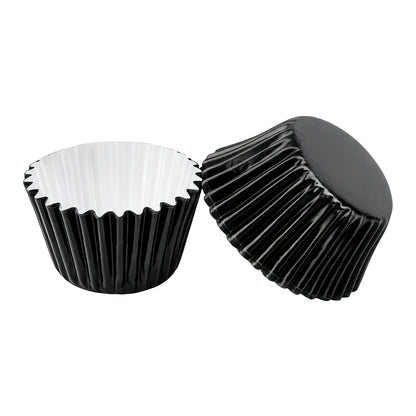 Black Mini 25mm Foil Cupcake Cases - 50 Pieces