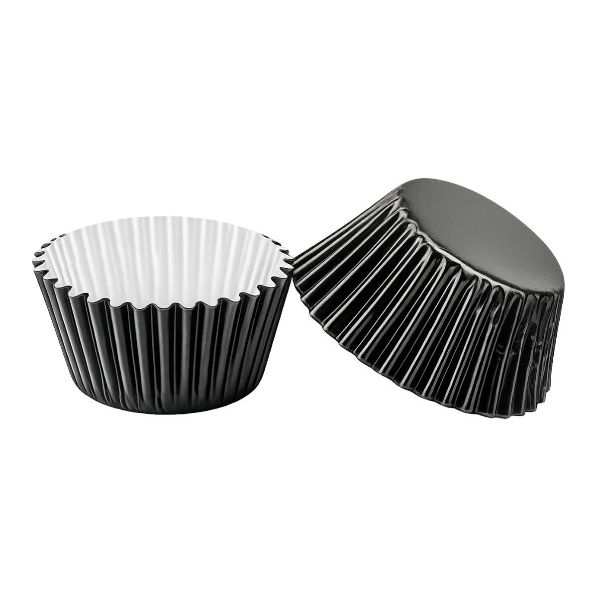 Black Mini 35mm Foil Cupcake Cases - 50 Pieces