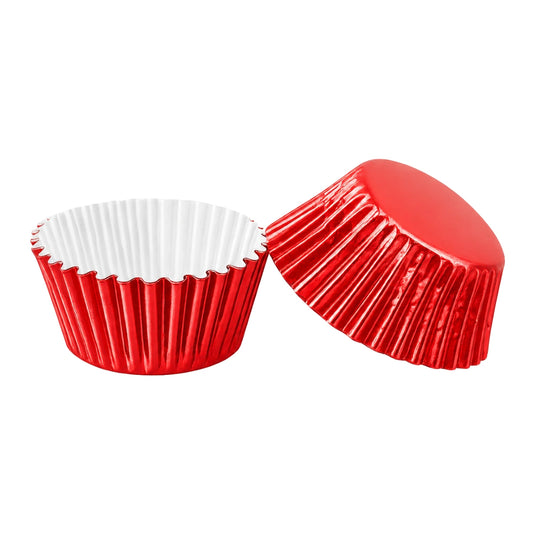 Red Mini 35mm Foil Cupcake Cases - 50 Pieces