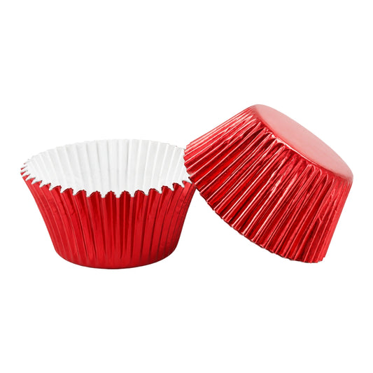 Red Large Foil Cupcake Cases - 25 Pieces